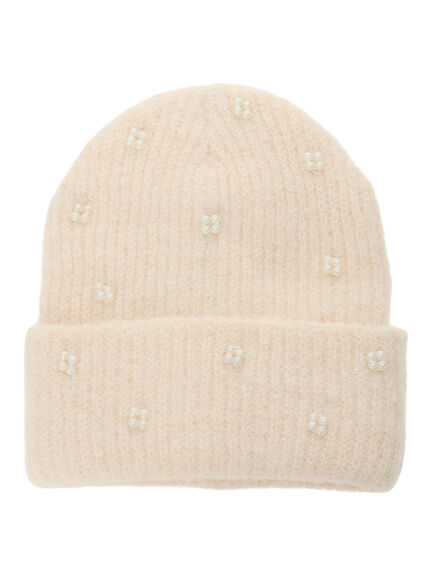 ビジュー付きニットキャップ(グレー/ブラック/キナリ)|ehka sopo(エヘカソポ)通販