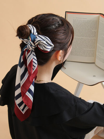 ボーダー柄スカーフ(オフホワイト)|ehka sopo(エヘカソポ)通販