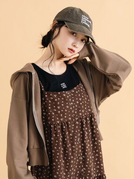 ショート丈ジップパーカー(チャコールグレー/モカ/グリーン/ネイビー/キナリ)|ehka sopo(エヘカソポ)通販