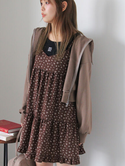 ショート丈ジップパーカー(チャコールグレー/モカ/グリーン/ネイビー/キナリ)|ehka sopo(エヘカソポ)通販