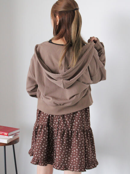 ショート丈ジップパーカー(チャコールグレー/モカ/グリーン/ネイビー/キナリ)|ehka sopo(エヘカソポ)通販