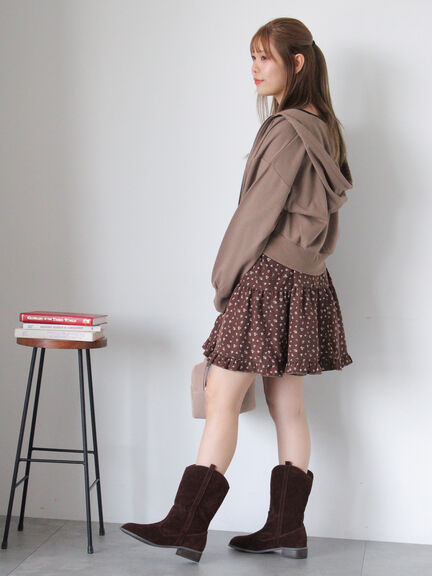 ショート丈ジップパーカー(チャコールグレー/モカ/グリーン/ネイビー/キナリ)|ehka sopo(エヘカソポ)通販