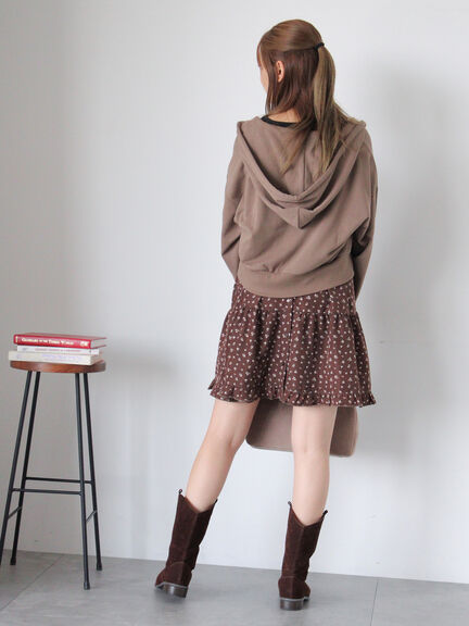 ショート丈ジップパーカー(チャコールグレー/モカ/グリーン/ネイビー/キナリ)|ehka sopo(エヘカソポ)通販