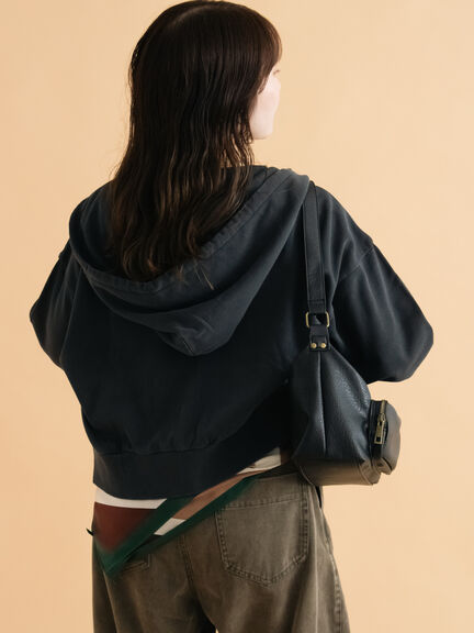 ショート丈ジップパーカー(チャコールグレー/モカ/グリーン/ネイビー/キナリ)|ehka sopo(エヘカソポ)通販