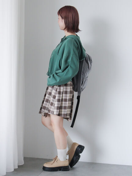 ショート丈ジップパーカー(チャコールグレー/モカ/グリーン/ネイビー/キナリ)|ehka sopo(エヘカソポ)通販