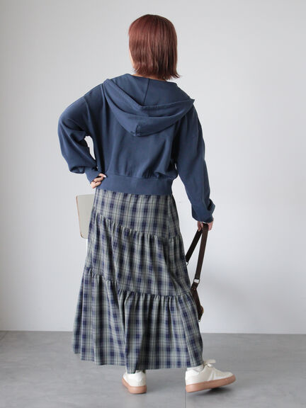 ショート丈ジップパーカー(チャコールグレー/モカ/グリーン/ネイビー/キナリ)|ehka sopo(エヘカソポ)通販