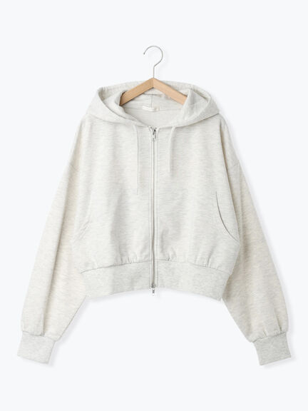 ショート丈ジップパーカー(チャコールグレー/モカ/グリーン/ネイビー/キナリ)|ehka sopo(エヘカソポ)通販