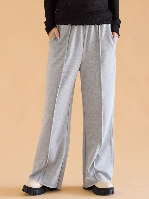 フレアスウェットパンツ(グレー)|ehka sopo(エヘカソポ)通販