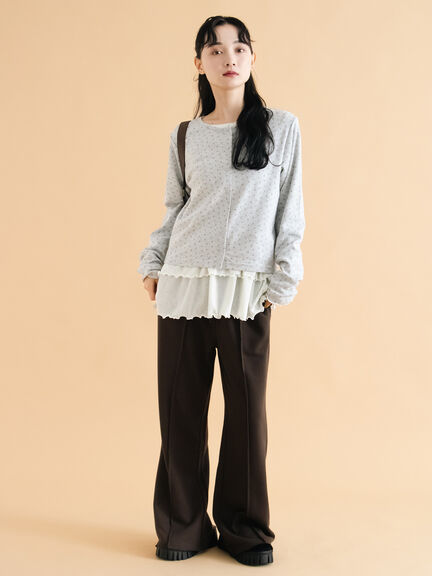 フレアスウェットパンツ(グレー/ブラウン/キナリ)|ehka sopo(エヘカソポ)通販