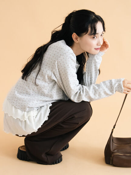 フレアスウェットパンツ(グレー/ブラウン/キナリ)|ehka sopo(エヘカソポ)通販