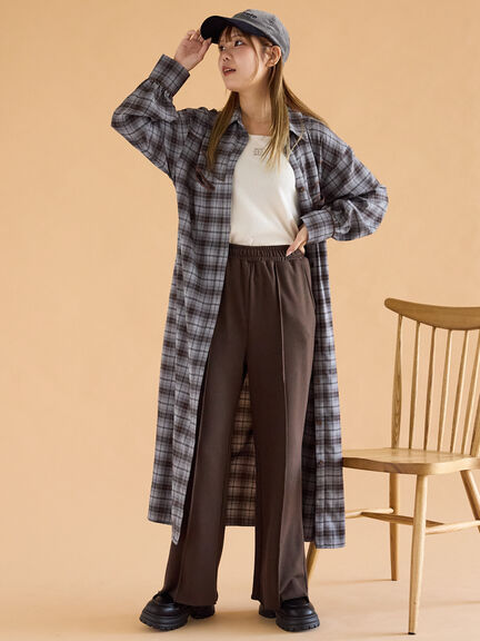 フレアスウェットパンツ(グレー/ブラウン/キナリ)|ehka sopo(エヘカソポ)通販