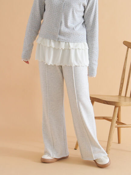 フレアスウェットパンツ(グレー/ブラウン/キナリ)|ehka sopo(エヘカソポ)通販