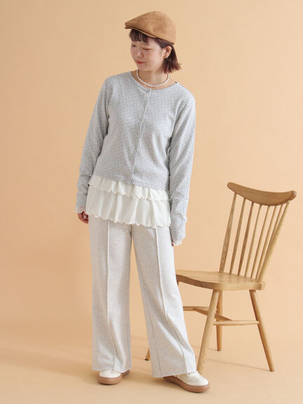 フレアスウェットパンツ(グレー/ブラウン/キナリ)|ehka sopo(エヘカソポ)通販