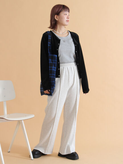 フレアスウェットパンツ(グレー/ブラウン/キナリ)|ehka sopo(エヘカソポ)通販
