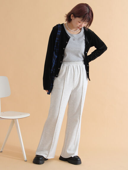 フレアスウェットパンツ(グレー/ブラウン/キナリ)|ehka sopo(エヘカソポ)通販