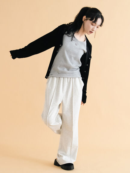 フレアスウェットパンツ(グレー/ブラウン/キナリ)|ehka sopo(エヘカソポ)通販