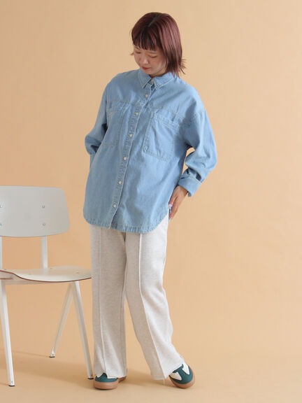 フレアスウェットパンツ(グレー/ブラウン/キナリ)|ehka sopo(エヘカソポ)通販