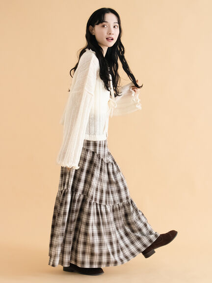 メローリボンカーディガン(グレー/ブルー/キナリ)|ehka sopo(エヘカソポ)通販