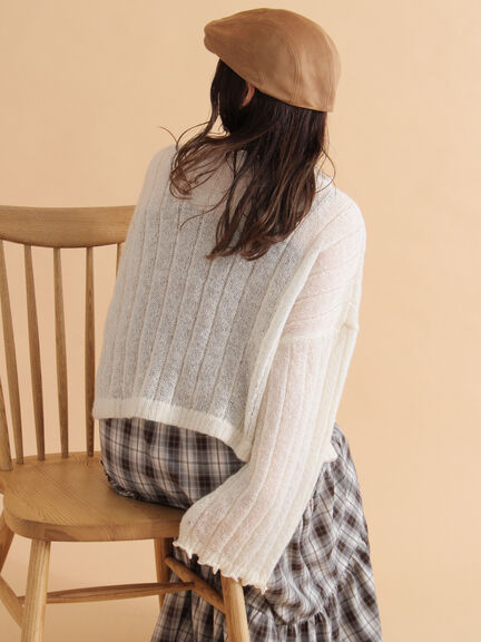 メローリボンカーディガン(グレー/ブルー/キナリ)|ehka sopo(エヘカソポ)通販