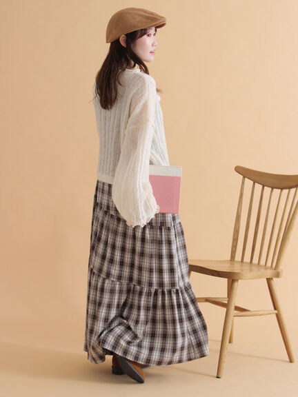 メローリボンカーディガン(グレー/ブルー/キナリ)|ehka sopo(エヘカソポ)通販