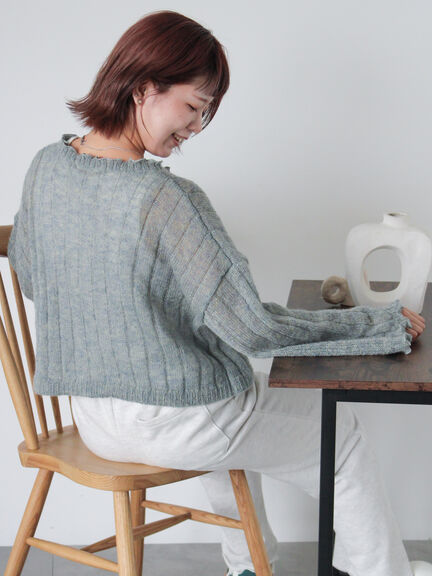 メローリボンカーディガン(グレー/ブルー/キナリ)|ehka sopo(エヘカソポ)通販