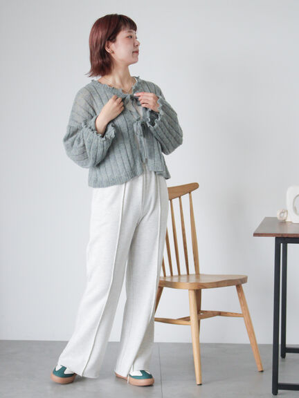 メローリボンカーディガン(グレー/ブルー/キナリ)|ehka sopo(エヘカソポ)通販