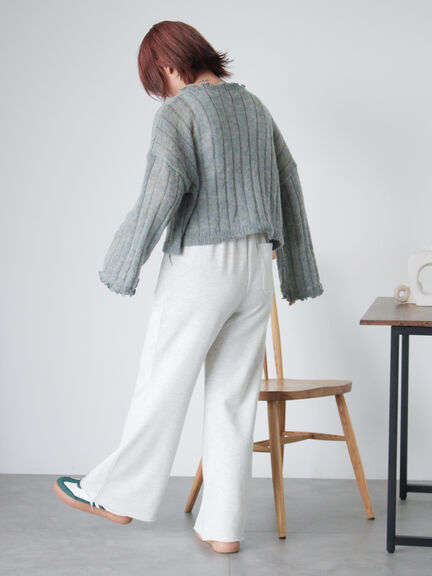 メローリボンカーディガン(グレー/ブルー/キナリ)|ehka sopo(エヘカソポ)通販