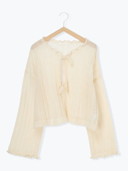 メローリボンカーディガン(グレー/ブルー/キナリ)|ehka sopo(エヘカソポ)通販