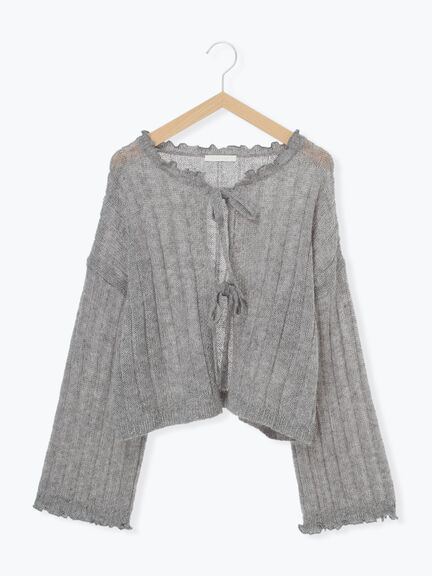 メローリボンカーディガン(グレー/ブルー/キナリ)|ehka sopo(エヘカソポ)通販