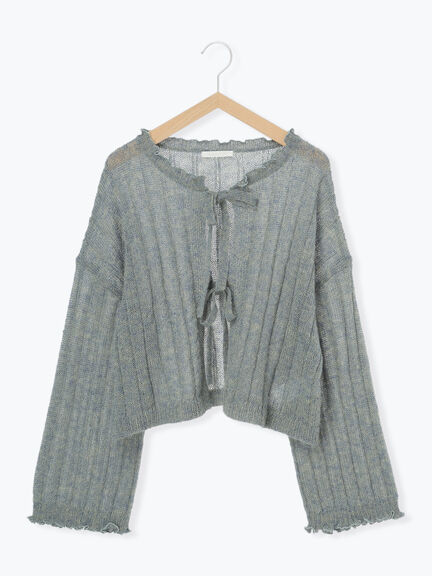 メローリボンカーディガン(グレー/ブルー/キナリ)|ehka sopo(エヘカソポ)通販