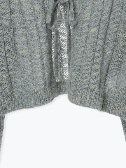 メローリボンカーディガン(グレー/ブルー/キナリ)|ehka sopo(エヘカソポ)通販