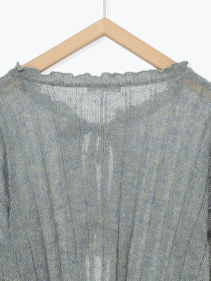 メローリボンカーディガン(グレー/ブルー/キナリ)|ehka sopo(エヘカソポ)通販