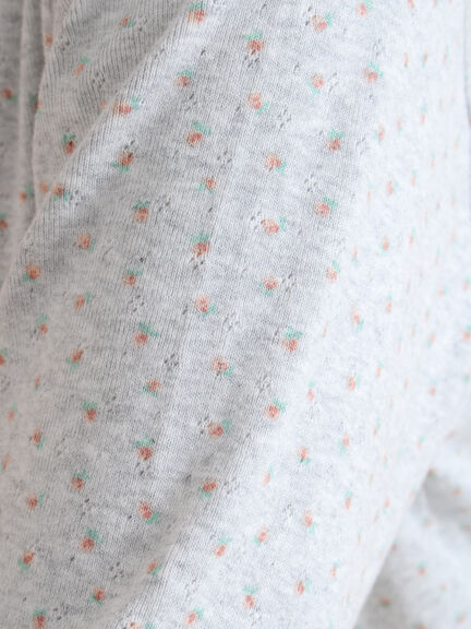 小花柄カットカーディガン(オフホワイト/グレー/キナリ)|ehka sopo(エヘカソポ)通販