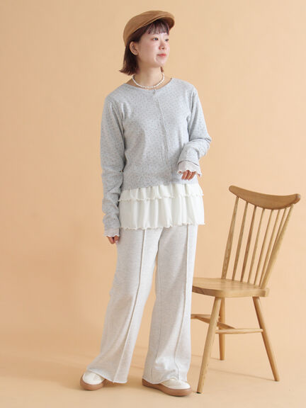 小花柄カットカーディガン(オフホワイト/グレー/キナリ)|ehka sopo(エヘカソポ)通販