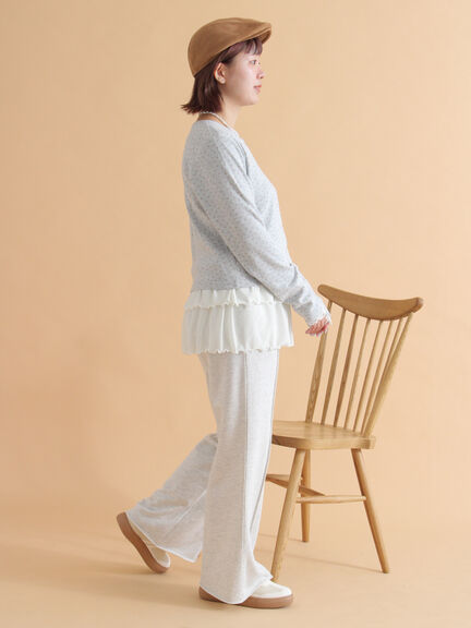 小花柄カットカーディガン(オフホワイト/グレー/キナリ)|ehka sopo(エヘカソポ)通販