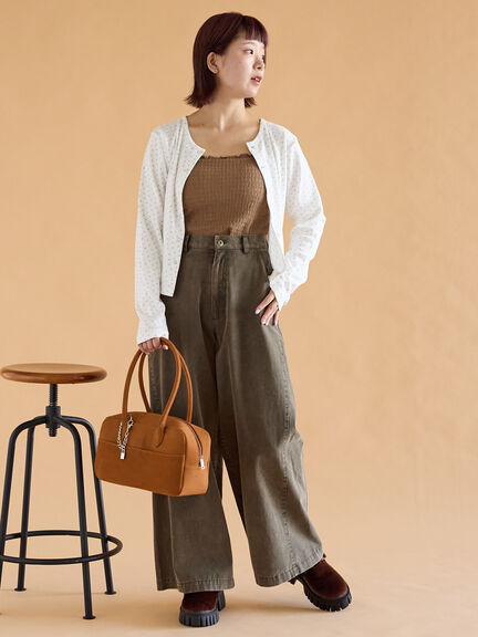 小花柄カットカーディガン(オフホワイト/グレー/キナリ)|ehka sopo(エヘカソポ)通販