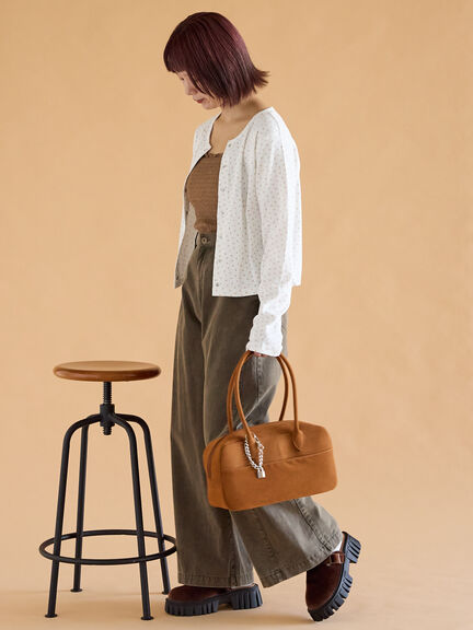 小花柄カットカーディガン(オフホワイト/グレー/キナリ)|ehka sopo(エヘカソポ)通販