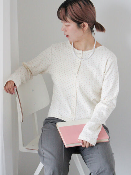 小花柄カットカーディガン(オフホワイト/グレー/キナリ)|ehka sopo(エヘカソポ)通販