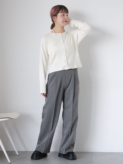 小花柄カットカーディガン(オフホワイト/グレー/キナリ)|ehka sopo(エヘカソポ)通販