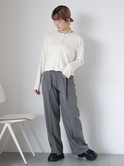 小花柄カットカーディガン(オフホワイト/グレー/キナリ)|ehka sopo(エヘカソポ)通販