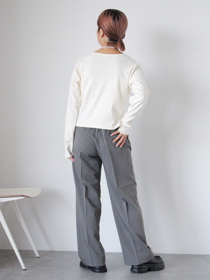 小花柄カットカーディガン(オフホワイト/グレー/キナリ)|ehka sopo(エヘカソポ)通販