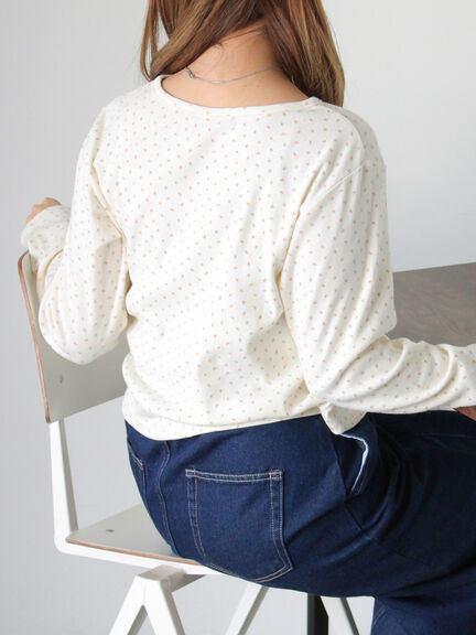 小花柄カットカーディガン(オフホワイト/グレー/キナリ)|ehka sopo(エヘカソポ)通販