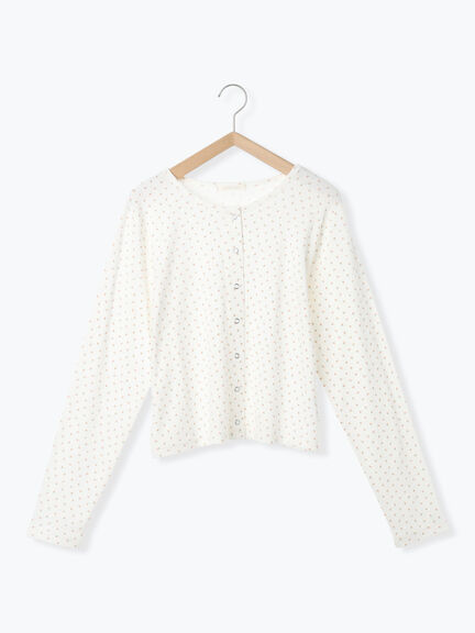 小花柄カットカーディガン(オフホワイト/グレー/キナリ)|ehka sopo(エヘカソポ)通販