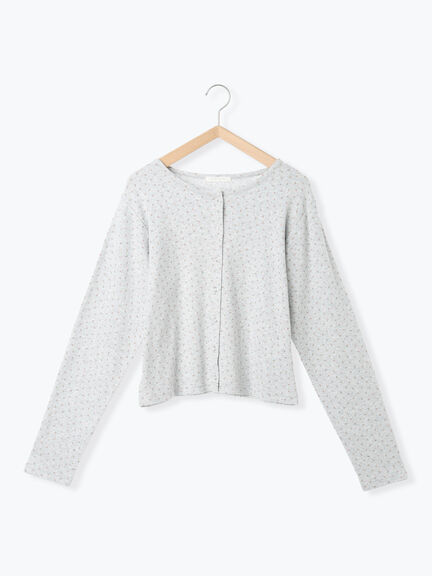 小花柄カットカーディガン(オフホワイト/グレー/キナリ)|ehka sopo(エヘカソポ)通販