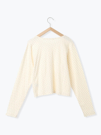 小花柄カットカーディガン(オフホワイト/グレー/キナリ)|ehka sopo(エヘカソポ)通販