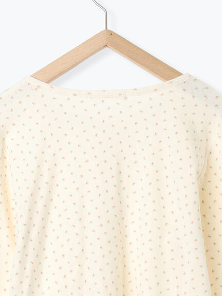 小花柄カットカーディガン(オフホワイト/グレー/キナリ)|ehka sopo(エヘカソポ)通販