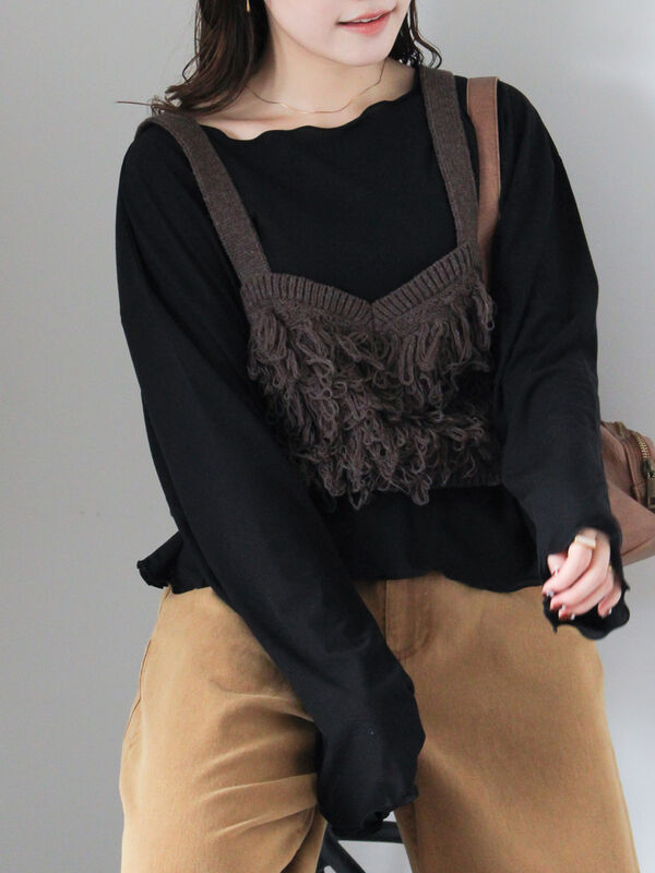 ◎シアーメローカットソー(ブラック)|ehka sopo(エヘカソポ)通販