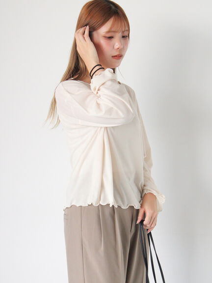 ◎シアーメローカットソー(オフホワイト/ブラック/ベージュ)|ehka sopo(エヘカソポ)通販