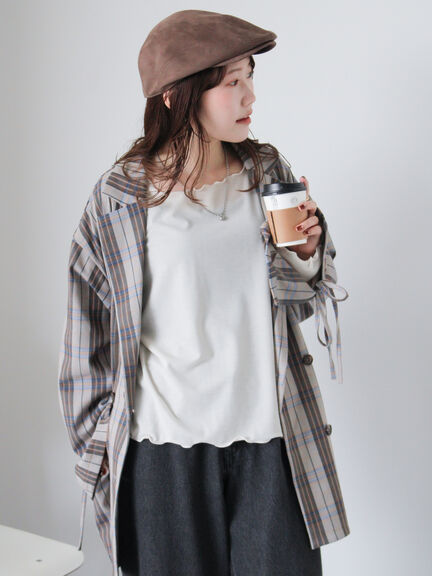 ◎シアーメローカットソー(オフホワイト/ブラック/ベージュ)|ehka sopo(エヘカソポ)通販