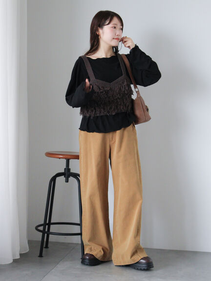 ◎シアーメローカットソー(オフホワイト/ブラック/ベージュ)|ehka sopo(エヘカソポ)通販